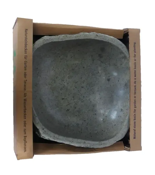 Product image 5 of the product “Water basin made of river stone. Model 5, approx. 39 x 43 x 15cm height. ”